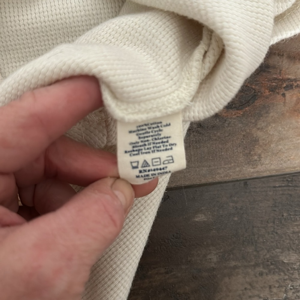THE NORMAL BRAND THERMAL WAFFLE WEAVE V NECK LONG SLEEVE HENLEY SIZE M d12 - Picture 7 of 7